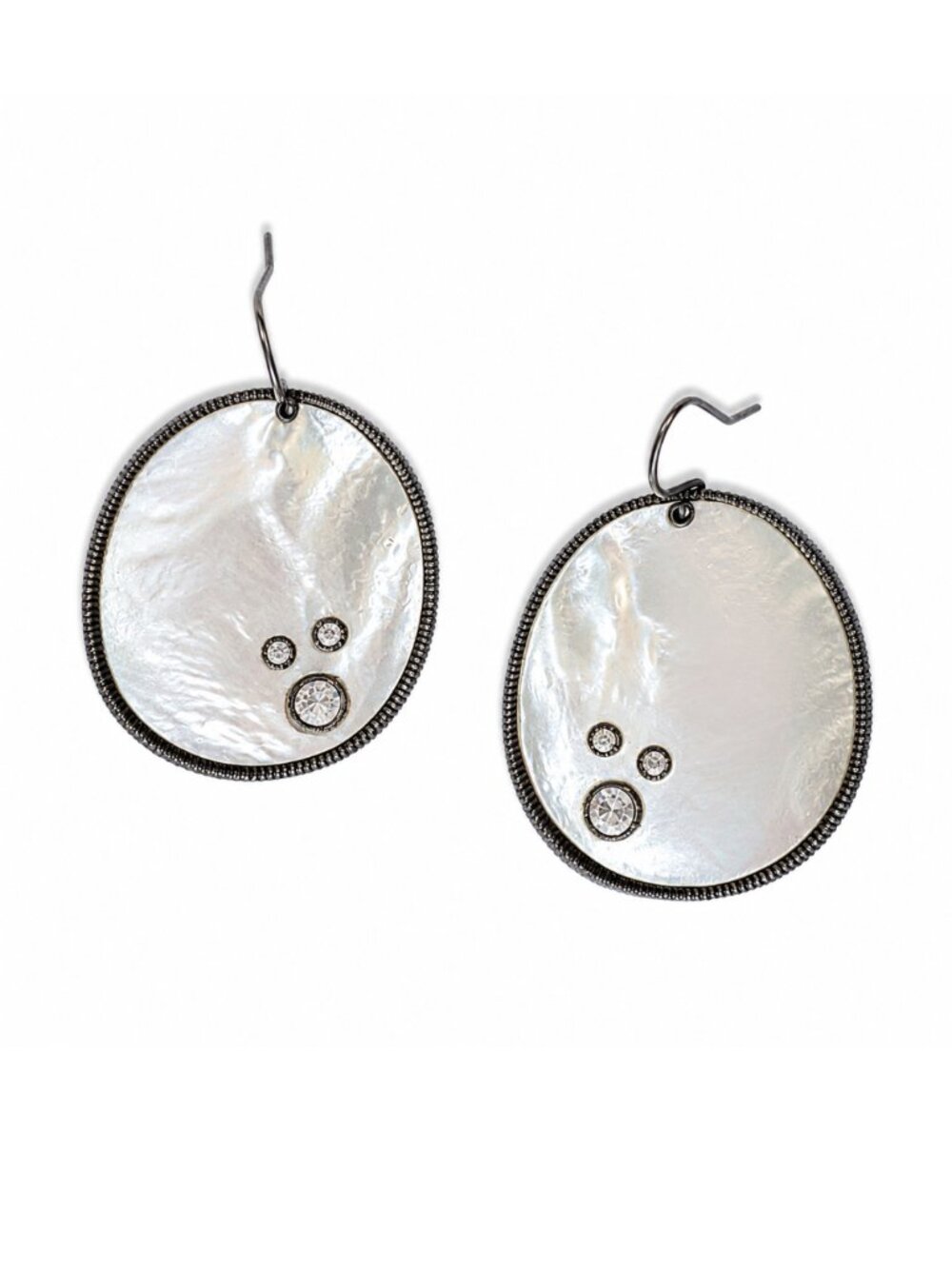 Silpada 925 Sterling Silver Mother of Pearl Crystal Drop Earrings